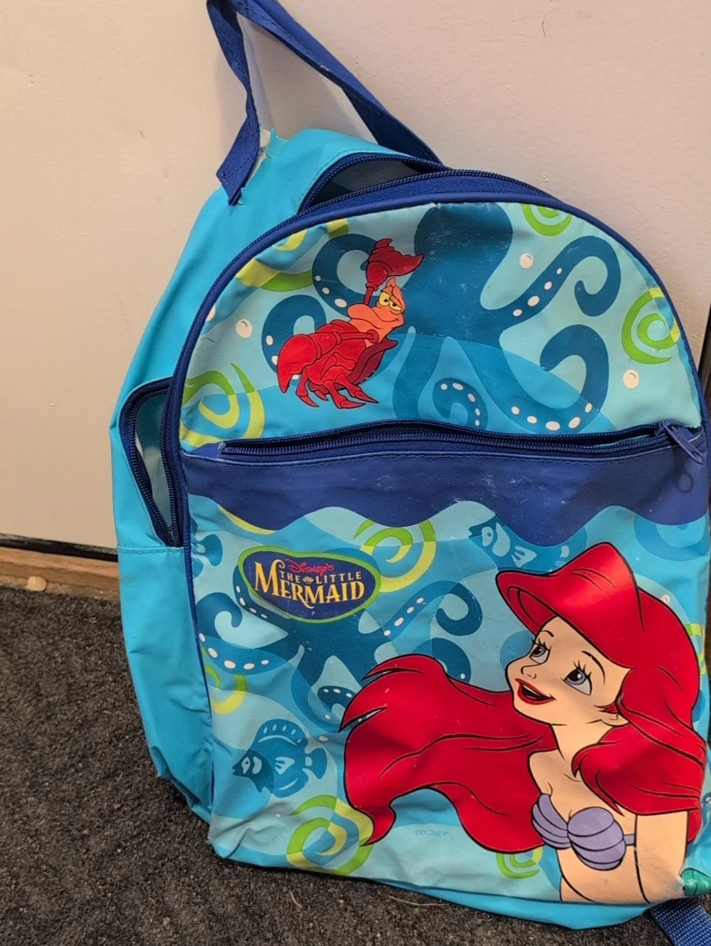 Vintage Disney The Little Mermaid Backpack - Blue & Red